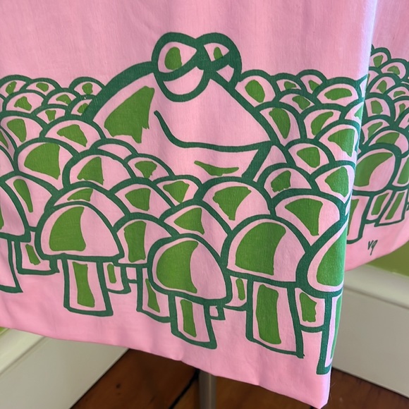 vintage 70s Vested Gentress frogs & shrooms shift dress - Picture 2 of 7